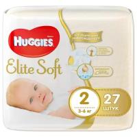 Huggies подгузники Elite Soft 2 (3-6 кг) 27 шт