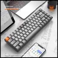 Клавиатура беспроводная механическая Wolf K68 Bluetooth+Hot Swap игровая для компьютера ноутбука Gaming/game keyboard Серая