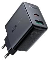 Сетевое быстрое зарядное устройство Hoco ACEFAST A5 PD32W (USB-C+USB-A) dual port charger (EU), черный