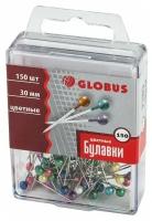 Булавки для пробковых досок Globus, 30 мм, 150 шт (цвет в ассортименте)