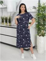 Lovetex. store / Платье женское домашнее больших размеров / индиго/ размер 56