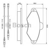 Передние колодки Bosch 0986461757 без интегрированного контакта датчика износа