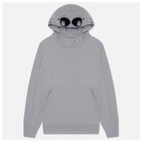 Мужская толстовка C. P. Company Goggle Hoodie Diagonal Raised Fleece серый