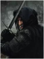 Постер / Плакат / Картина Ведьмак. Геральт с мечом 40х50 см в раме