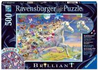 Пазл Ravensburger 500 деталей: Единорог с бабочками