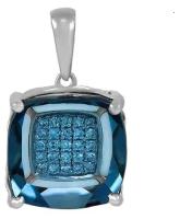 Подвеска Diamond Prime, красное золото, 585 проба, бриллиант, топаз