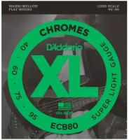 D'ADDARIO ECB80 - струны для БАС-гитары. SUPER Soft, хром, плоск. оплётка, 40-95