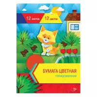 Цветная бумага тонированная ArtSpace, A4, 12 л., 12 цв