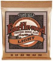 Ernie Ball 2148 Earthwood Phosphor Bronze Струны для 6 струнной акустической гитары Калибр струн: 11-15-22w-30-42-52