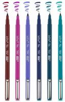 MARVY Uchida Набор цветных ручек (брашпен), LePen Flex, 6шт/уп, пастель, для каллиграфии и леттеринга