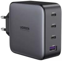 Сетевое зарядное устройство Ugreen USB-A + 3хUSB-C 100W GaN Tech Fast Charger, черное