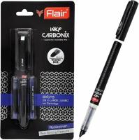 Ручка перьевая Flair CARBONIX INKY, 2 сменных катриджа, чернила синие, блистер