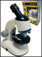 Микроскоп детский Scientific Microscope в наборе для опытов с поворотным окуляром и подсветкой. Домашняя лаборатория