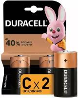 Батарейка Duracell, тип С LR14, 2 шт