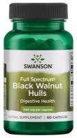 Swanson Full Spectrum Black Walnut Hulls (скорлупа черного ореха полного спектра) 500 мг 60 капсул