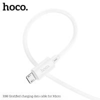 Кабель micro USB, hoco X88, 1 метр, белый, быстрая зарядка