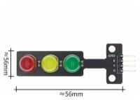 Светодиодный модуль - светофор с цифровым сигналом (строительные блоки)