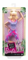 Кукла Barbie GXF04 Безграничные движения, 30 см блондинка в фиолетовом топе