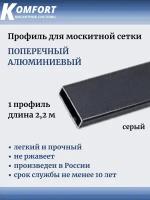 Профиль для москитной сетки поперечный алюминиевый 23x7 серый 2,2 м 1 шт