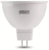 Лампа светодиодная LED Gauss Elementary MR16 Софит, GU5.3, 11 Вт, 3000 K, теплый белый свет