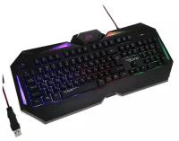 Клавиатура Qumo Dragon War Spirit, игровая, проводная, подсветка, 104 клавиши, USB, чёрная