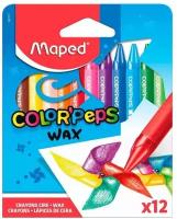 Восковые, акварельные, пластиковые, гелевые мелки Maped Мелки восковые MAPED COLOR'PEPS WAX 12 цв. треуг.форма, карт.упак