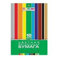 Цветная бумага CreativeSet Hatber, A4, 10 л., 10 цв