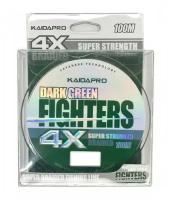 Шнур плетеный Kaida Pro Dark Green Fighters 4x толщина 0,2 мм тест 16.44 кг 100 м цвет Зеленый