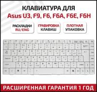 Клавиатура (keyboard) K030462Q1 для ноутбука Asus F6, F6A, F6E, F6H, F6S, F6V, F6VE, F9, F9D, F9DC, F9E, F9F, F9J, F9S, белая