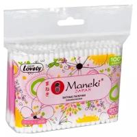 Ватные палочки Maneki Lovely с розовым пластиковым стиком (CB920)