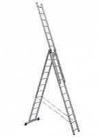 Лестница-стремянка трехсекционная Alumet H3 5312, алюминиевая, 3 x 12 ступеней, 3,38 - 7,89 м