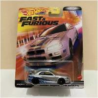 Hot Wheels Premium Fast&Furious Nissan Skyline GT-R R34 (BNR34) редкая коллекционная модель из серии Retro Entartainment