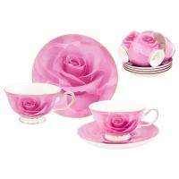 Чайный сервиз Elan gallery Розовая роза, 6 персон, 12 предм