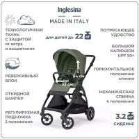 Прогулочная коляска Inglesina Electa, tribeca green, цвет шасси: черный