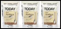 Кофе растворимый Today Pure Arabica 75 грамм пакет 3 штуки