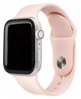 Силиконовый ремешок для часов Apple Watch series 1-8, SE 38-40-41mm / Сменный браслет премиум качества / мужской, женский / Эпл Вотч (Pink / Розовый)