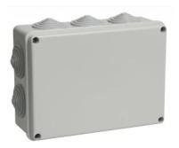 Iek Коробки монтажные UKO11-190-140-070-K41-55 Коробка КМ41244 распаячная для о п 190х140х70 мм IP55 RAL7035, 10 гермовводов