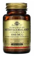 Solgar Sublingual Methylcobalamin (Vitamin B12) 1000 mcg - Метилкобаламин 60 жевательные таблетки