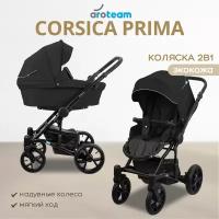 Коляска универсальная 2в1 Aroteam CORSICA PRIMA, черная кожа (02)