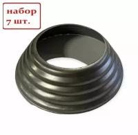 Кованый элемент Royal Kovka Основание балясин 100х30 мм под диаметр 42 мм металл 0.8 мм Набор 7 шт арт ОБ0408-7