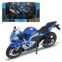 Модель мотоцикла металл. Suzuki GSX-R 1000 1/12, цвет синий, свободный ход колёс, 1 шт