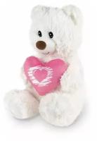 Мягкая игрушка Maxitoys Мишка Белый с сердцем, 23 см, белый