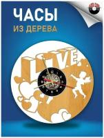 Часы настенные резные из дерева (высококачественной фанеры) - Любовь Версия 6