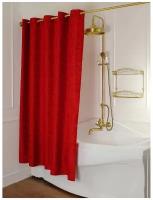MIGLIORE Шторка L180xH200 см. для душа/ванны, текстиль, узор ар-деко, цвет красный