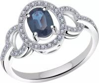Кольцо Diamant online, белое золото, 585 проба, александрит, бриллиант