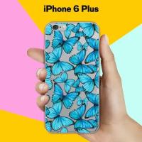 Силиконовый чехол на Apple iPhone 6 Plus Узор из бабочек / для Эпл Айфон 6 Плюс