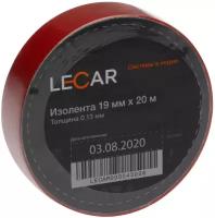 Изолента LECAR ПВХ 19мм х 20м, красный