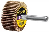 STAYER d 30x15 мм, P120, круг шлифовальный лепестковый, на шпильке d 6.0 мм (36606-120)
