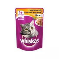 Влажный корм для кошек Whiskas с индейкой, с телятиной (кусочки в желе)