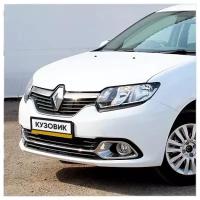 Бампер передний в цвет кузова Renault Logan 2 Рено Логан (2014-2018) Renault Sandero 2 Рено Сандеро 369 - BLANC GLACIER - Белый